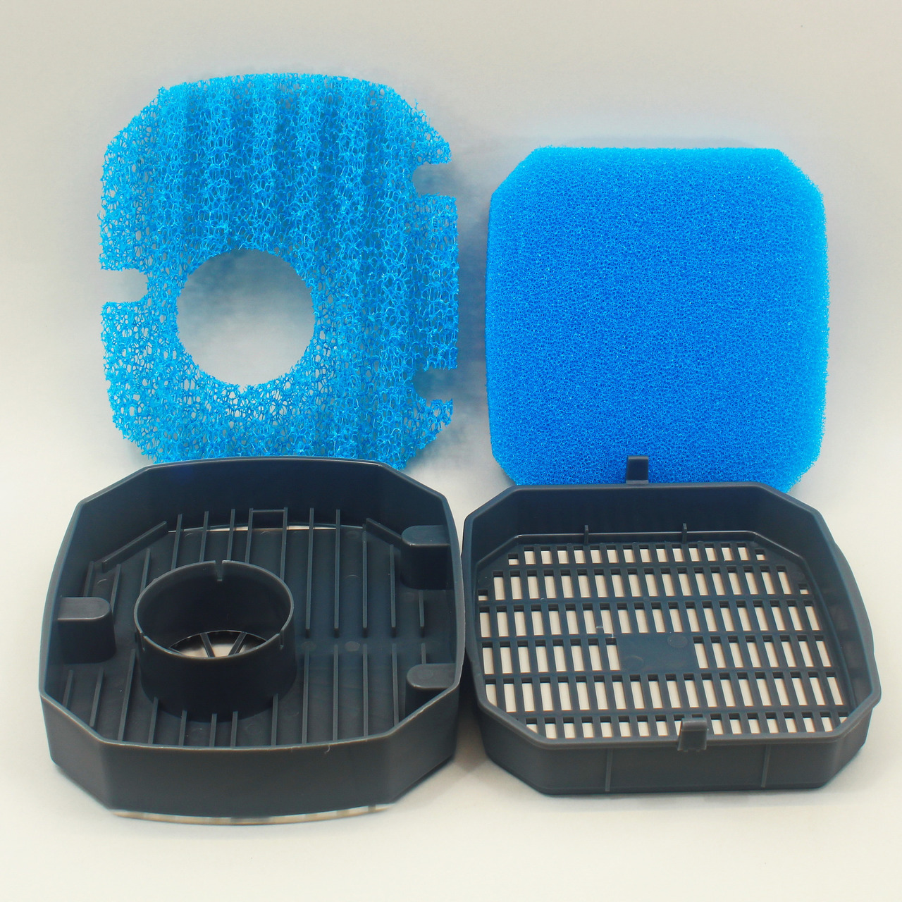JBL CristalProfi FilterSet: Zubehör f. Aquarienfilter, 2 blaue Filterschaumstoffe, 2 schwarze Filterkörbe, mech.+bio. Wasserreinigung.