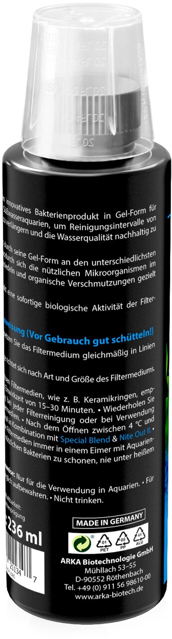 ARKA Microbe-Lift Special Blend für Süß- und Meerwasseraquarien, Bakteriengel zur Filterpflege, 236 ml, Made in Germany