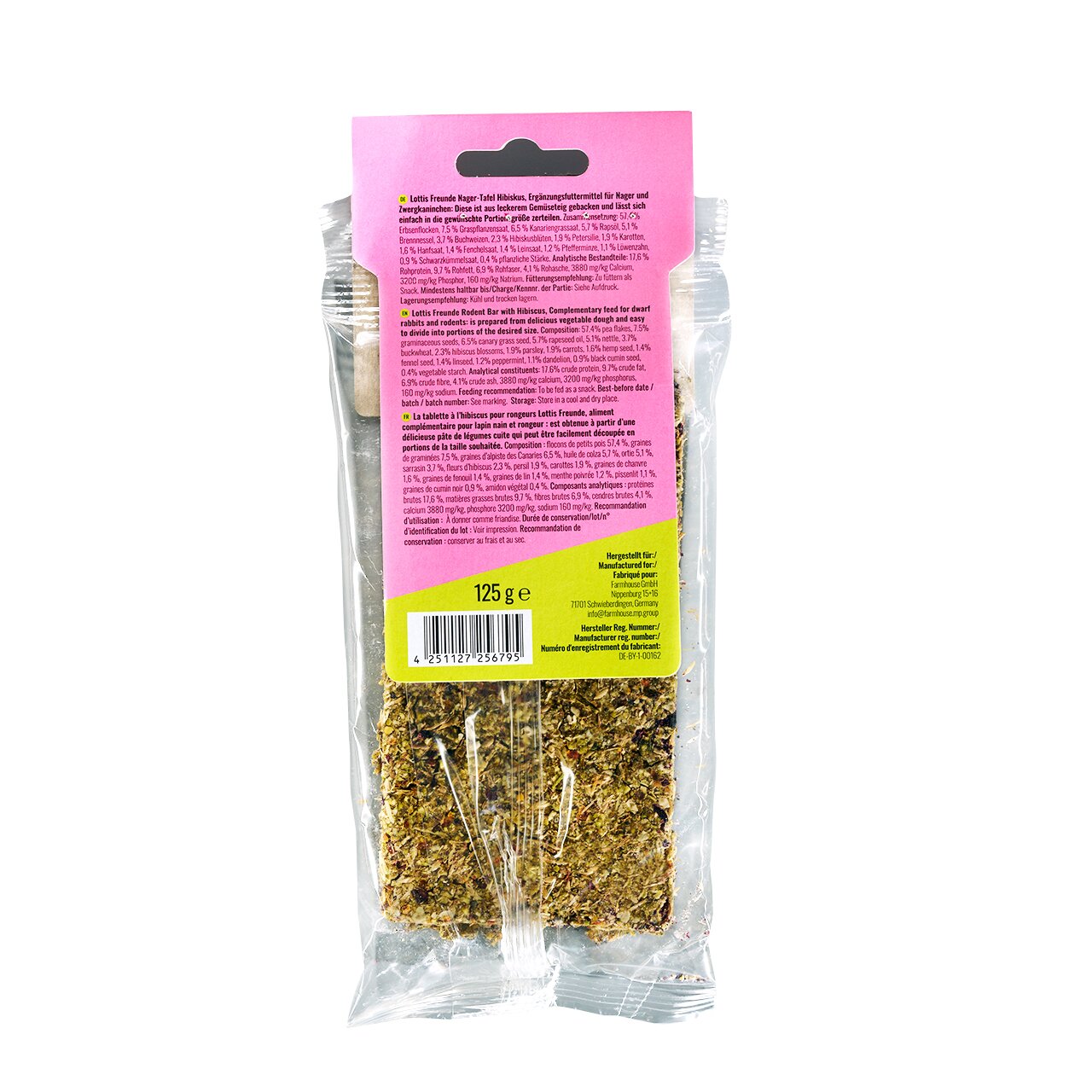 Lottis Freunde Kräuter-Mix für Nager, Ergänzungsfutter, pflanzlich, 125g Packung, geeignet für Kaninchen und kleine Nager.