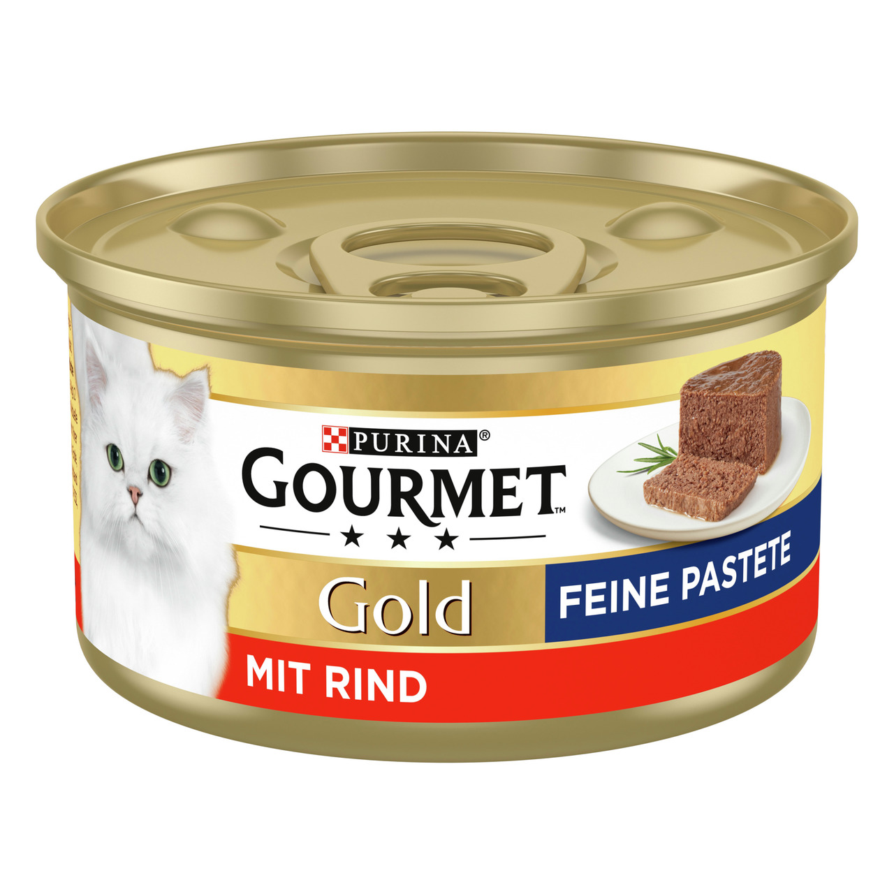 Purina GOURMET Gold Katzenfutter, Feine Pastete mit Rind, 85 g, speziell für Katzen.