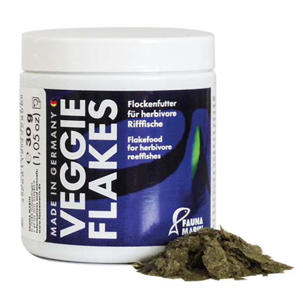 Fauna Marin Veggie Flakes, 30 g, für herbivore Riff-Fische, hergestellt in DE, ideal für Aquarienbesitzer.