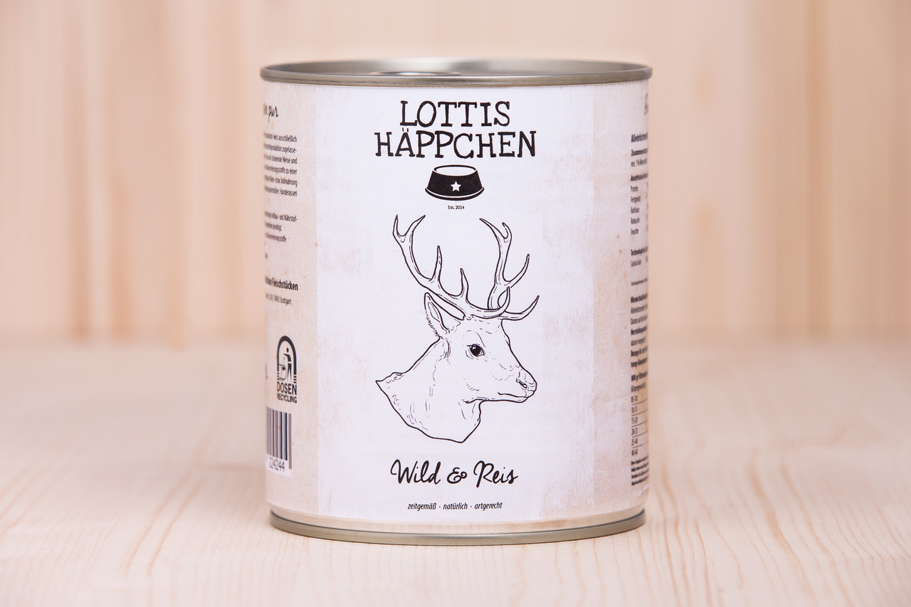 Lottis Häppchen Wild & Reis Hunde Nassfutter 800 g