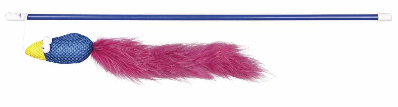 TRIXIE Spielangel mit Vogel und Federn 50 cm