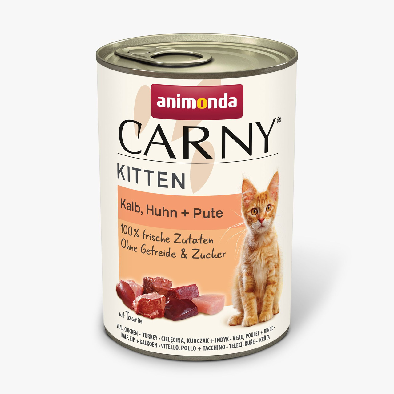 Animonda Carny Kitten Katzenfutter, Kalb-Huhn-Pute, 200 g, für Kätzchen, 100 % frische Zutaten, ohne Getreide & Zucker.