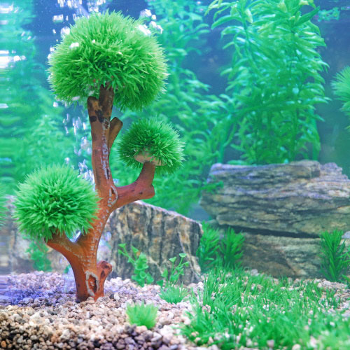 HOBBY künstl. Aquarienbaum, grüne buschige Kugeln, für Süßwasseraquarien, Zielgr.: Aquarienbesitzer, realist. Design, Versteck f. Fische.