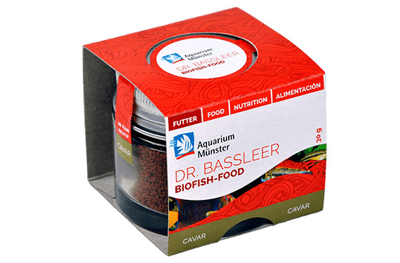 Aquarium Münster Dr. Bassleer Biofish Food Cavar: Premium-Fischfutter f. Zierfische, 30 g, gesunde Ernährung, rote Kartonbox.