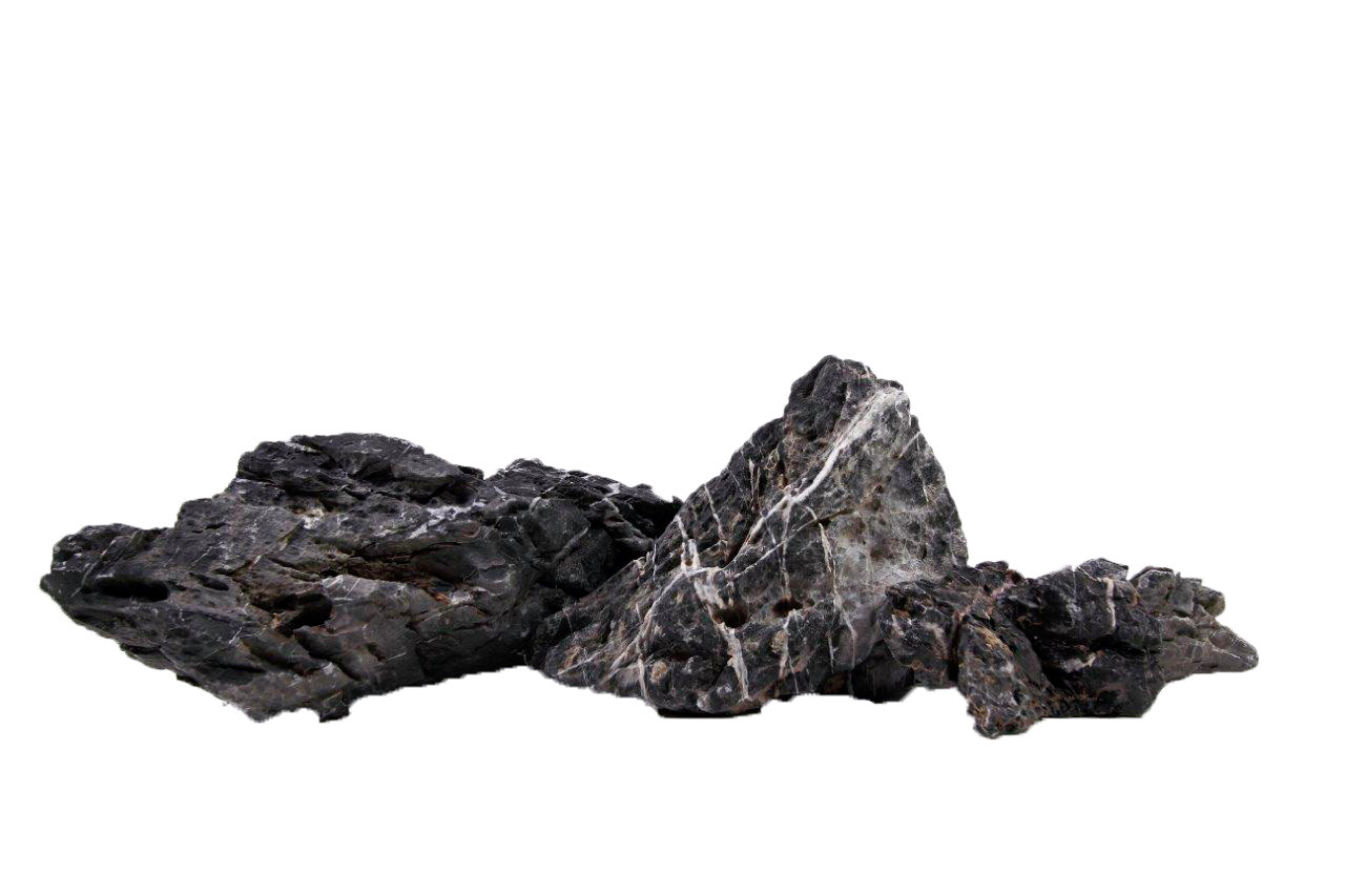 Aquadeco Steine, für Aquarien, natürliche Form, weiße Adern, rau, ideal für Aquascaping, realistische Unterwasserlandschaft.