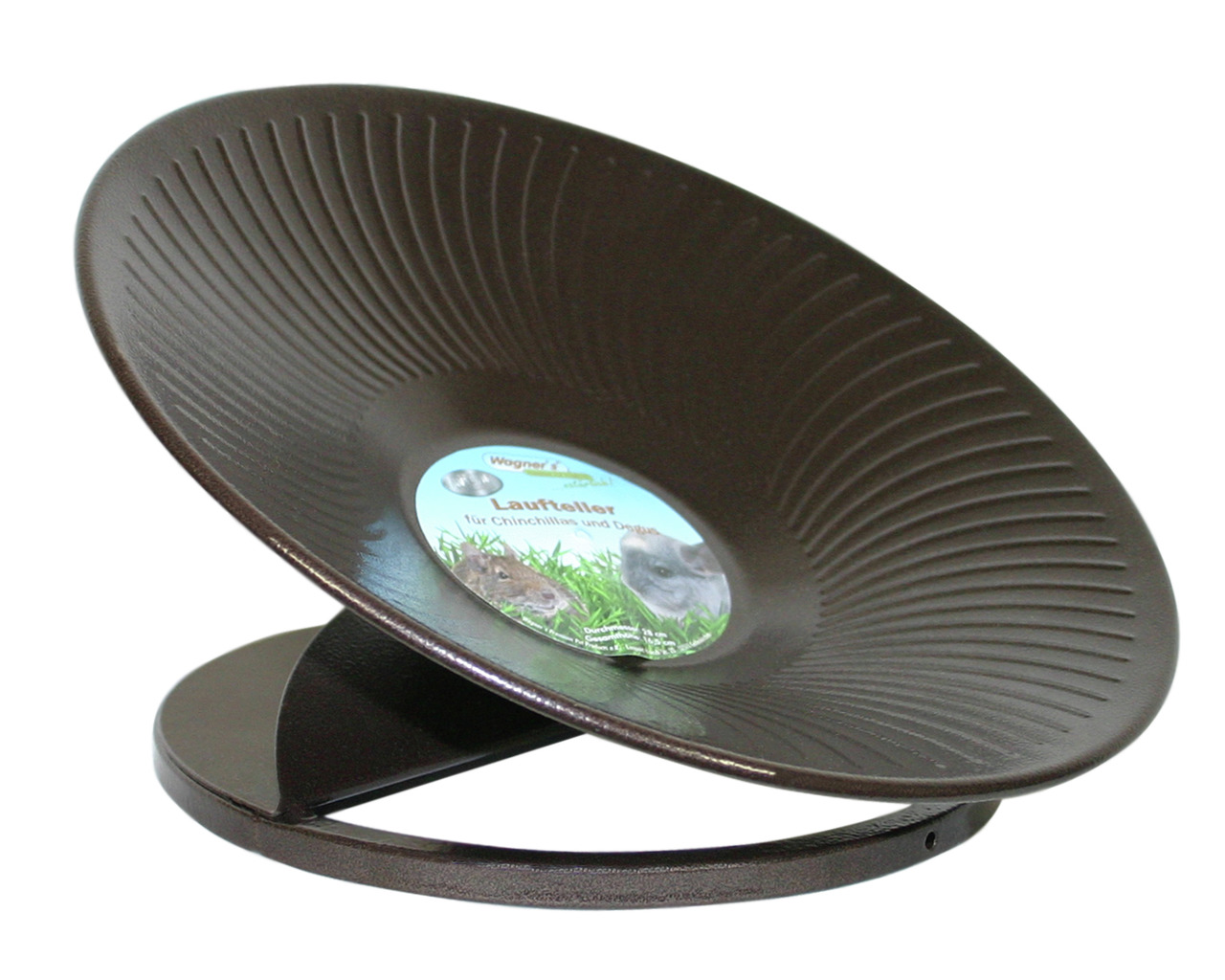 Wagner Laufteller: Hochwertiges Laufrad für Chinchillas & Degus, braun, robust, ergonomisch, sicher, für Kleintiere.