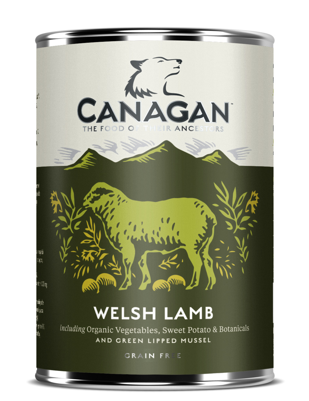 Canagan Welsh Lamb Hundefutter, walisisches Lamm, Bio-Gemüse, Süßkartoffeln, botan. Zutaten, grünlippige Muschel, 400 g.