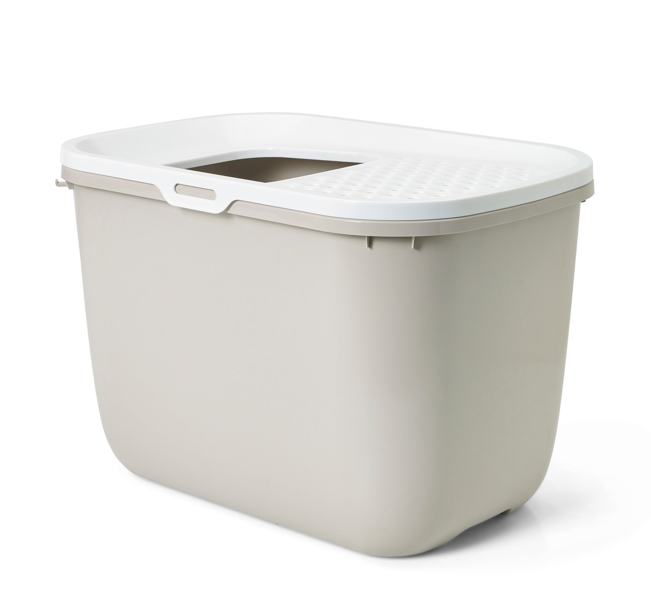 Savic Hop In Katzentoilette, beige-weiß, für Katzen, minimiert Streuverlust, moderne Lösung, ideal für Katzenhaushalte.