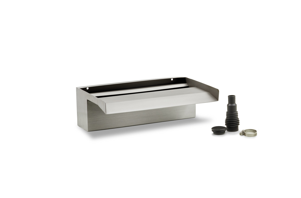 Oase Waterfall 30: Edelstahl-Wasserfall-Element für Gartenteiche/Wasserspiele, rechteckig, inkl. Zubehör, robust, langlebig, leicht installierbar.