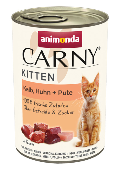 Animonda Kitten Kalb und Huhn und Pute Carny 400 Gramm Katzennassfutter