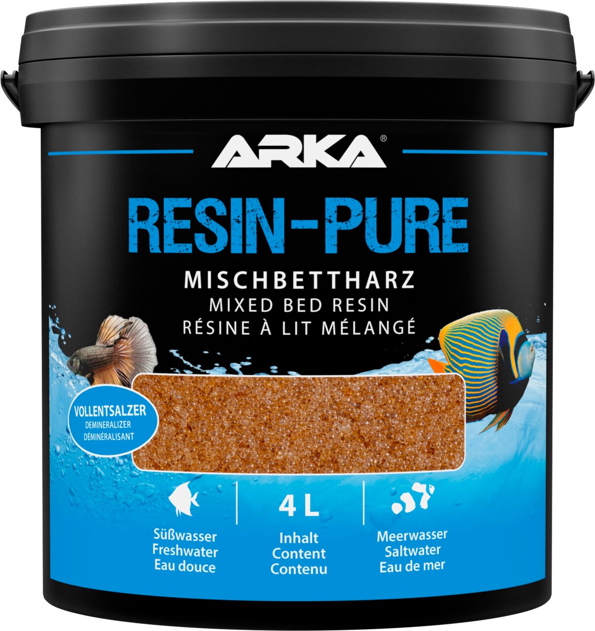 ARKA Resin-Pure Mischbettharz Vollentsalzer für Süß- und Meerwasseraquarien, 4 l, zur Demineralisierung.