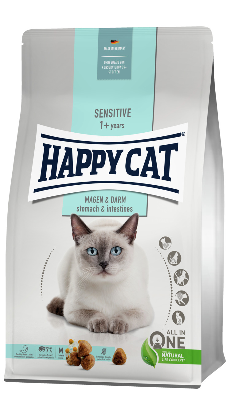 Happy Cat Sensitive Magen/Darm Katzen Trockenfutter 1,3 kg