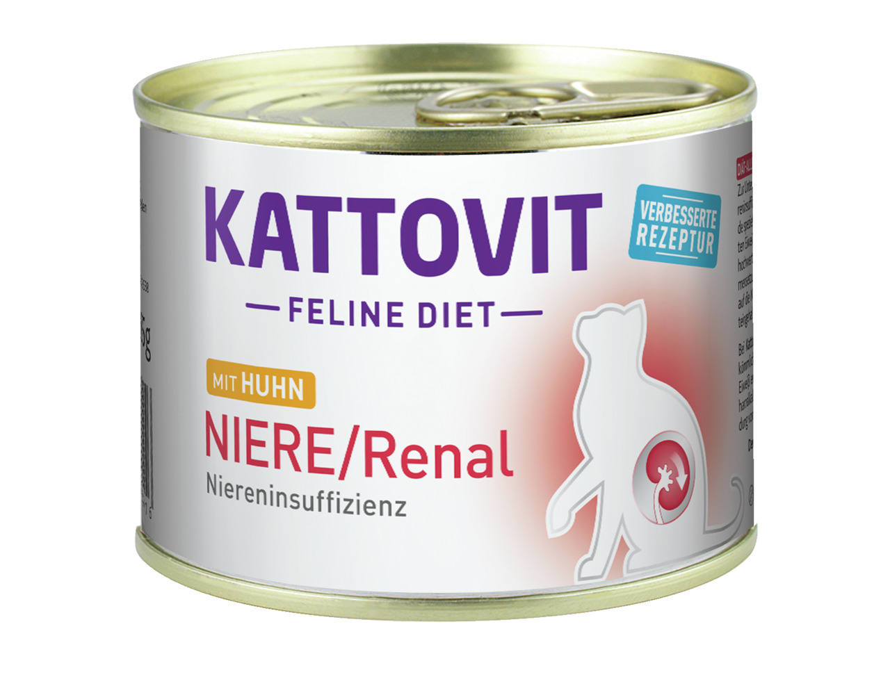 Kattovit Feline Diet Niere-Renal, Huhn, 85 g, für Katzen mit Niereninsuffizienz, verbesserte Rezeptur, spezielle Ernährungsbedürfnisse.