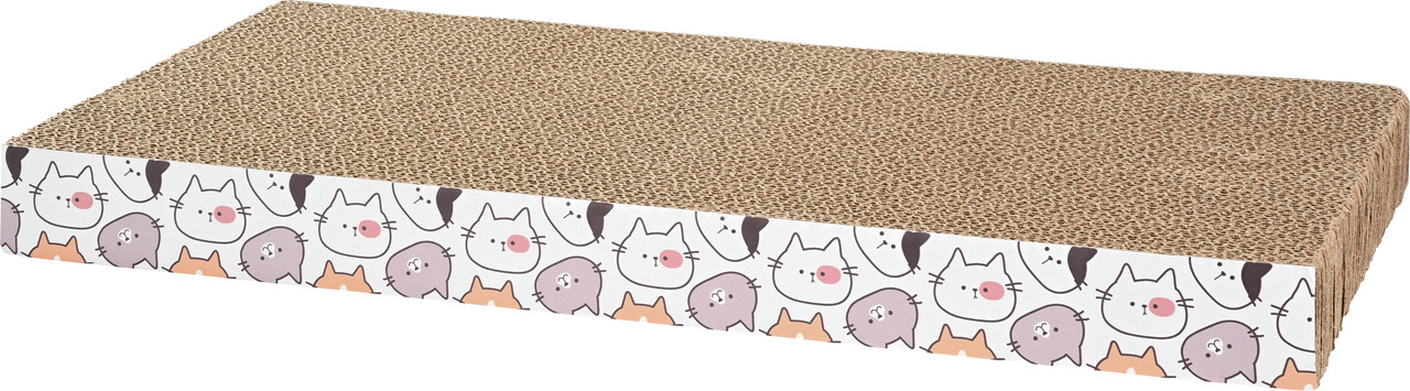 Kratzbrett fit+fun für Katzen, Wellpappe, Katzendesign, ideal zur Krallenpflege & Beschäftigung. Maße/Menge nicht erkennbar.