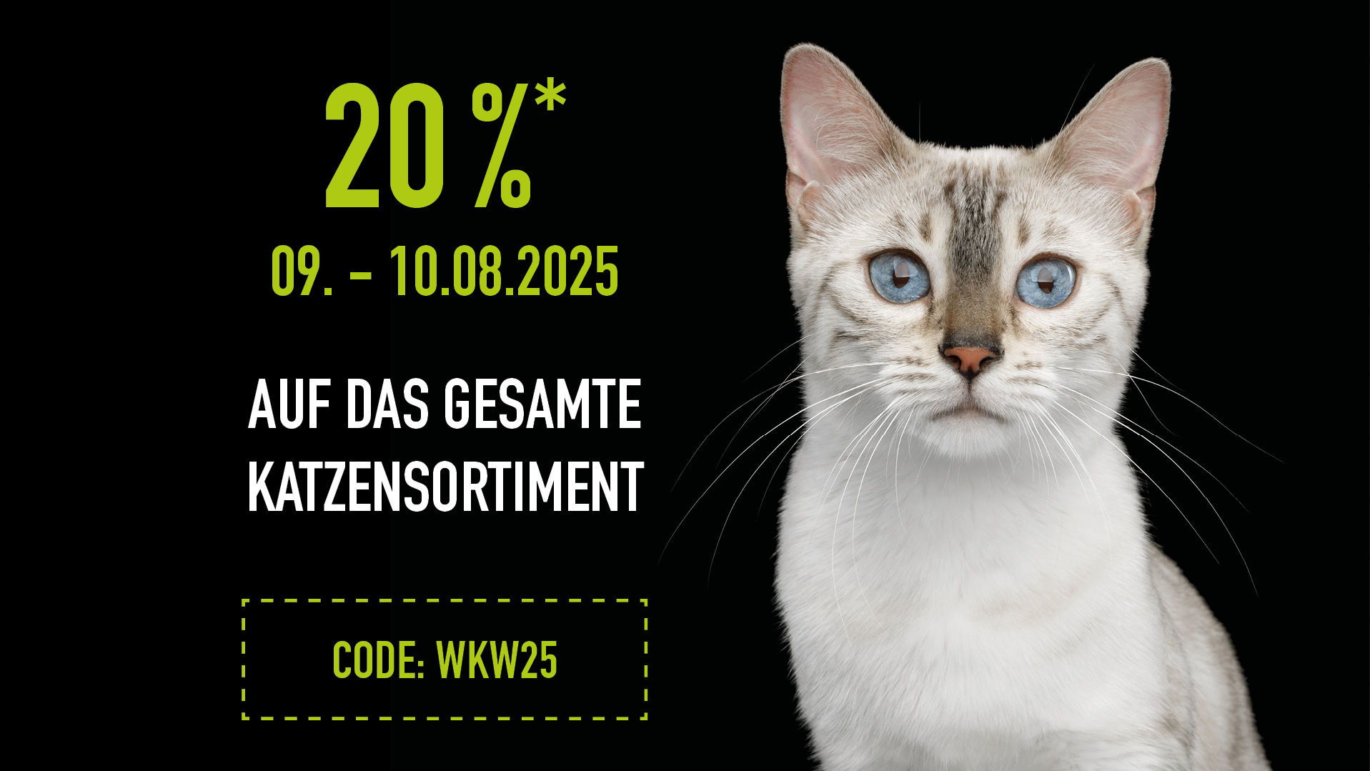 Weltkatzenwoche Banner Ankündigung 09.-10.08.25 Online-Aktion