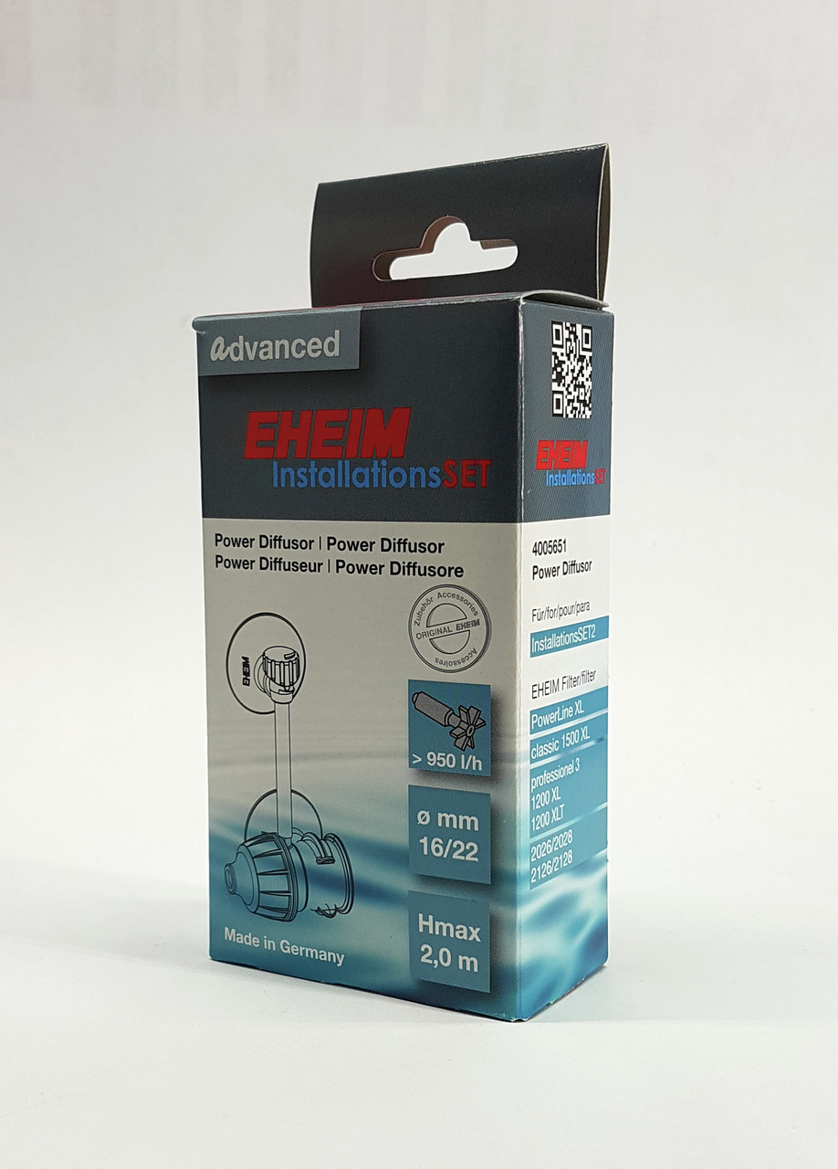 EHEIM InstallationsSET Power Diffusor, Zubehör f. Aquarienbesitzer, Durchflussrate 950 l/h, Schlauch 16/22 mm, max. Höhe 2,0 m.