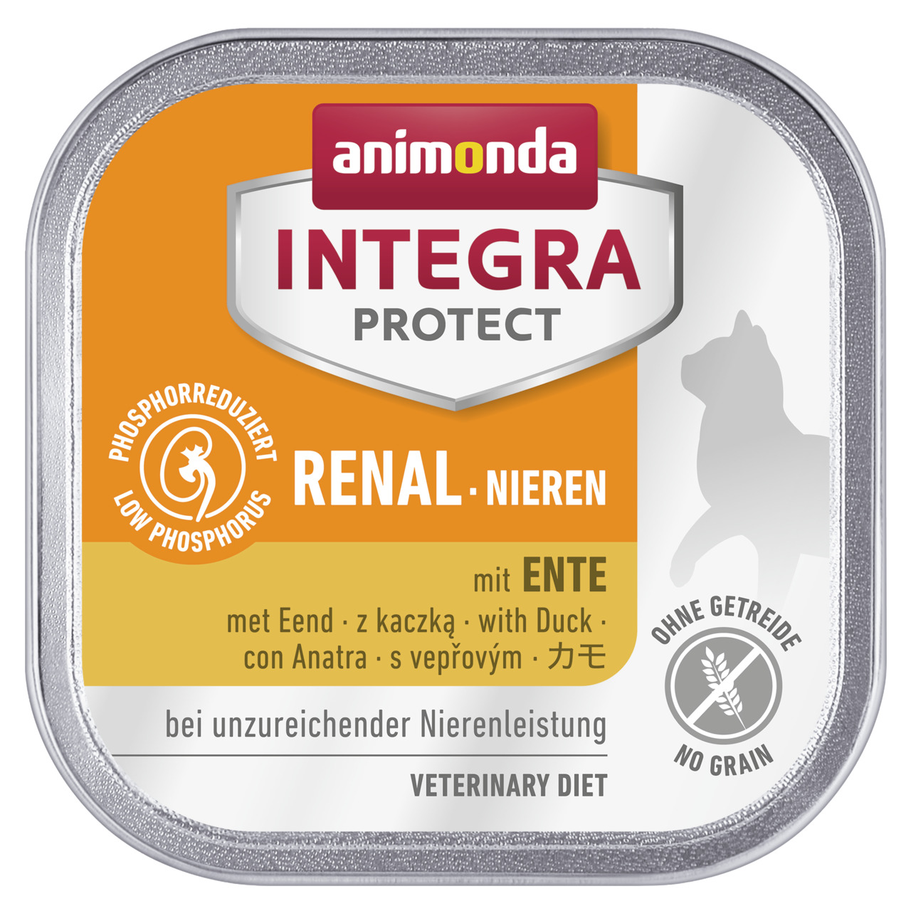Animonda Integra Protect Renal, Hunde, Ente, getreidefrei, phosphorreduziert, 150 g, unterstützt Nierenfunktion.