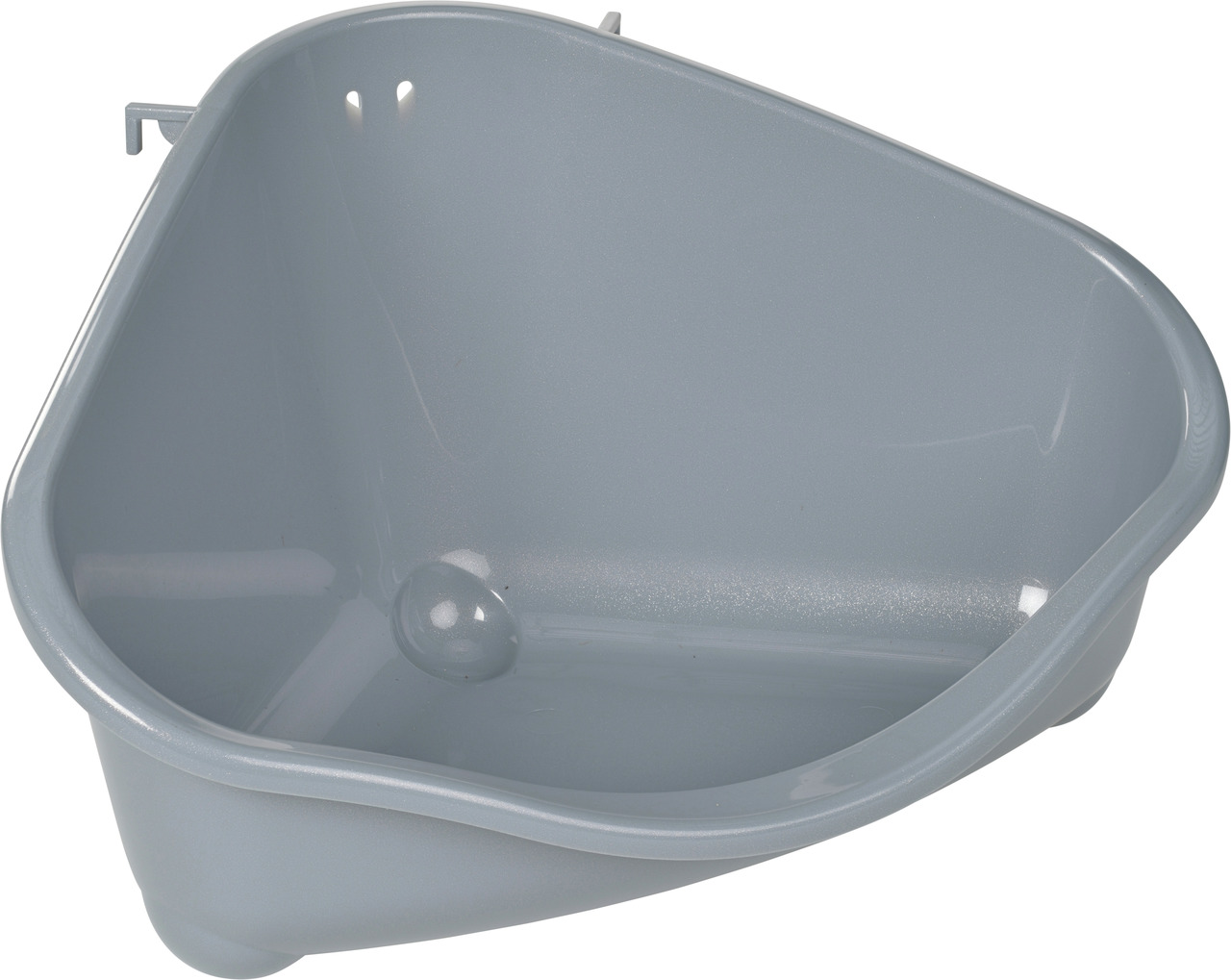 Ecktoilette AniOne, Kleintiere, grau, hygienisch, Kunststoff, leicht zu reinigen, für Kaninchen/Meerschweinchen, mit Befestigungshaken.