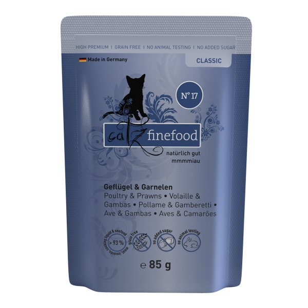 catz finefood Classic No.17 Geflügel & Garnelen 85g Katzennassfutter