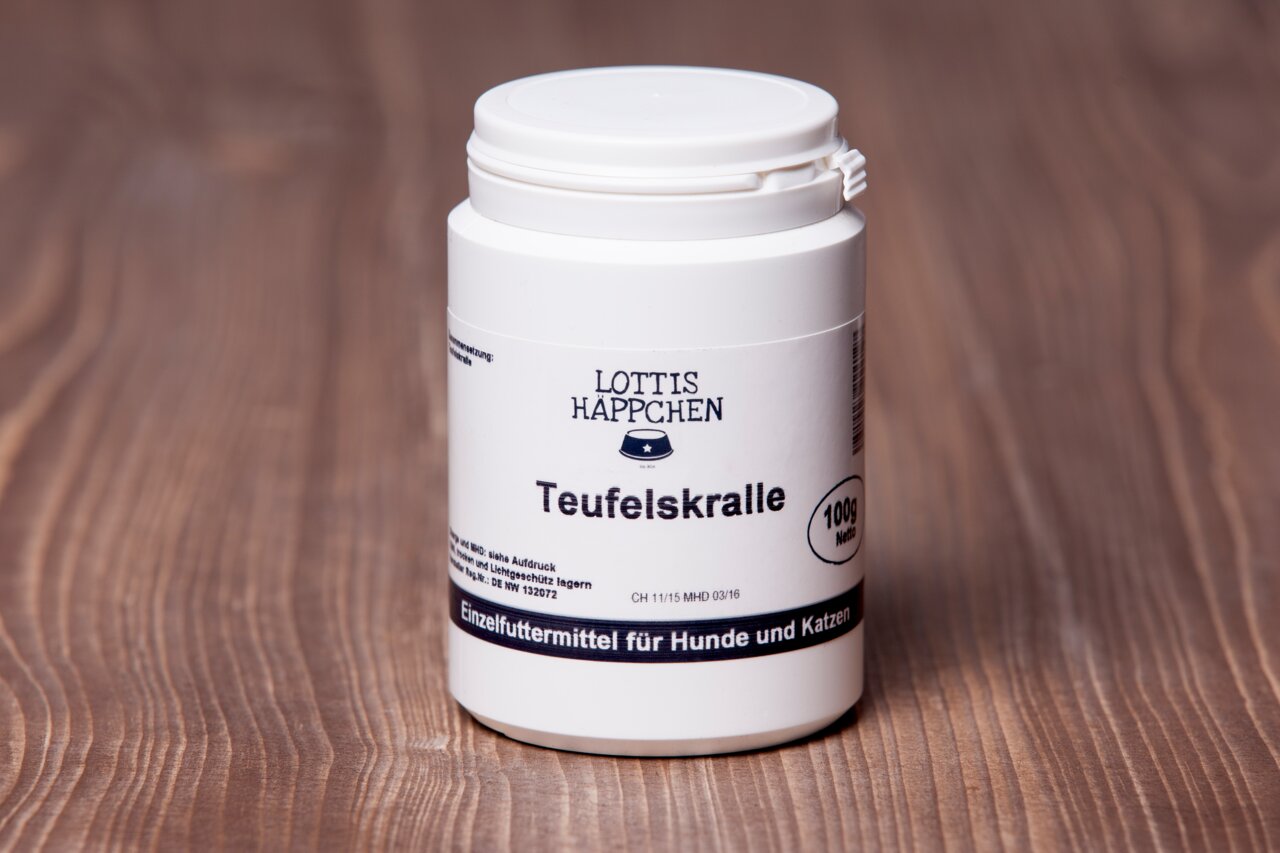 Lottis Häppchen Teufelskralle, Einzelfuttermittel für Hunde & Katzen, 100 g, unterstützt Gelenke & Beweglichkeit.