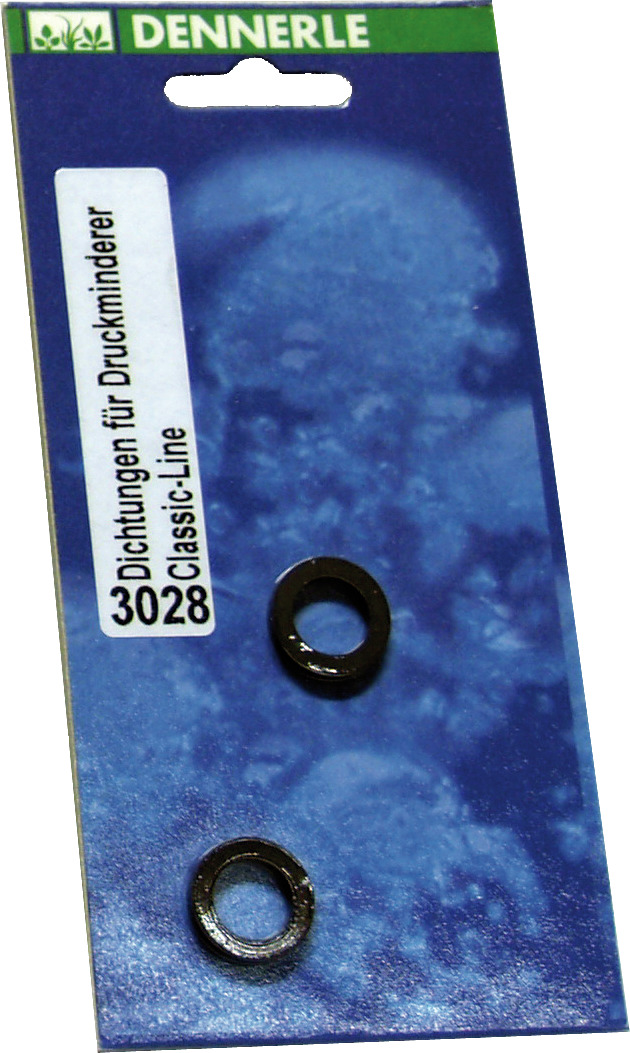 Dennerle Dichtungen Classic-Line, für CO2-Druckminderer, Zielgruppe: Aquarienbesitzer, 2 schwarze Dichtungsringe.