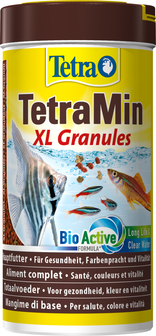 Tetra TetraMin XL Granules, Hauptfutter f. größere Zierfische, BioActive-Formel, fördert Gesundheit & Farben, 250 ml.