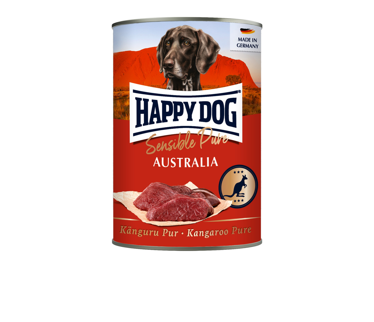 HAPPY DOG Sensible Pure Australia, Hundefutter, Känguru Pur, 100% natürlich, für Hunde, 400g.
