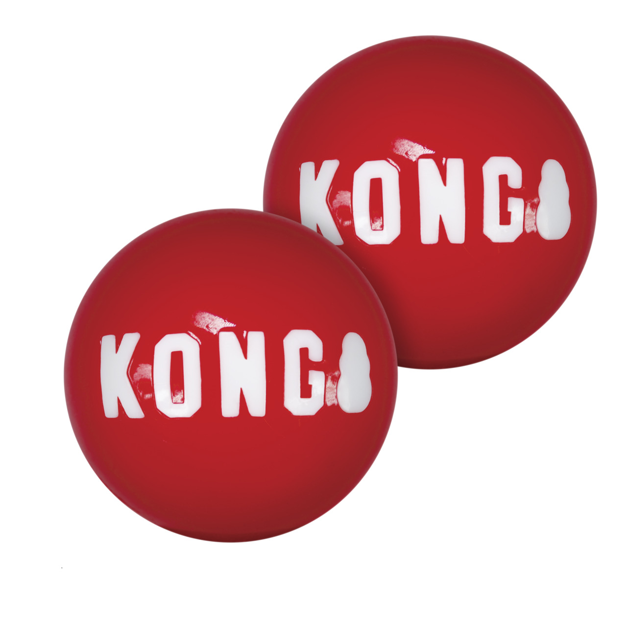 KONG SqueakAir Bälle, 2 Stk., für Hunde, rot, mit Quietscher, Tennisball-Material, ideal für Apportierspiele, für alle Hundegrößen.