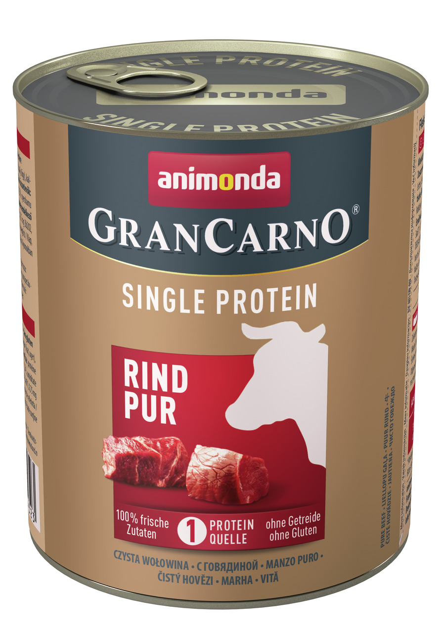 animonda GranCarno Single Protein Rind Pur, für ausgewachsene Hunde, Rind, 100 % frische Zutaten, ohne Getreide/Gluten, 400 g