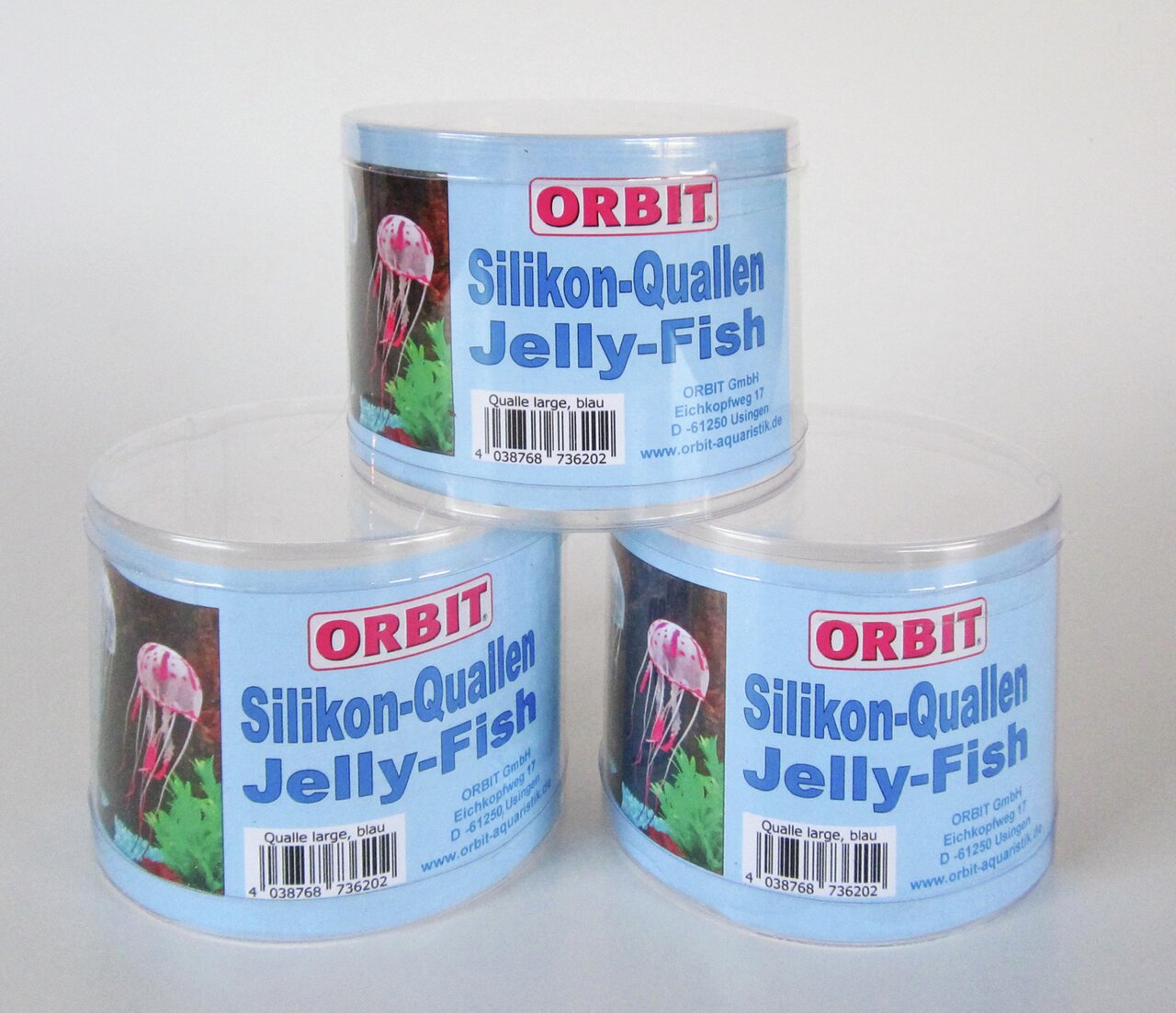 ORBIT Silikon-Qualle für Aquarien, Zielgruppe: Aquaristik, Farbe: Blau, Größe: Large. Dekoration für naturnahe Gestaltung.