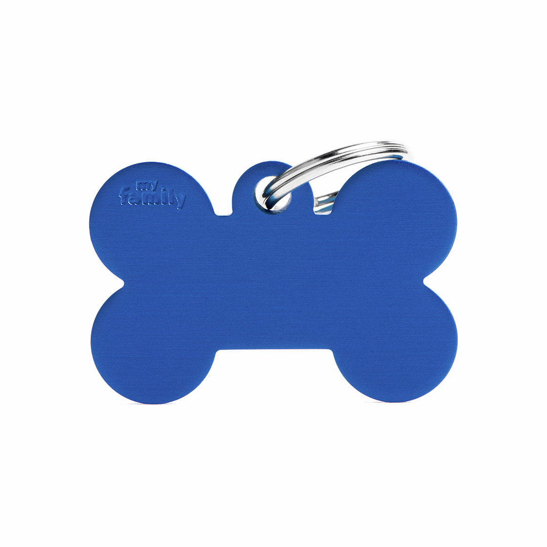 My Family Hundemarken-Anhänger Knochenform, für Hunde, Aluminium, mit Schlüsselring, personalisierbar, stilvoll & funktional.