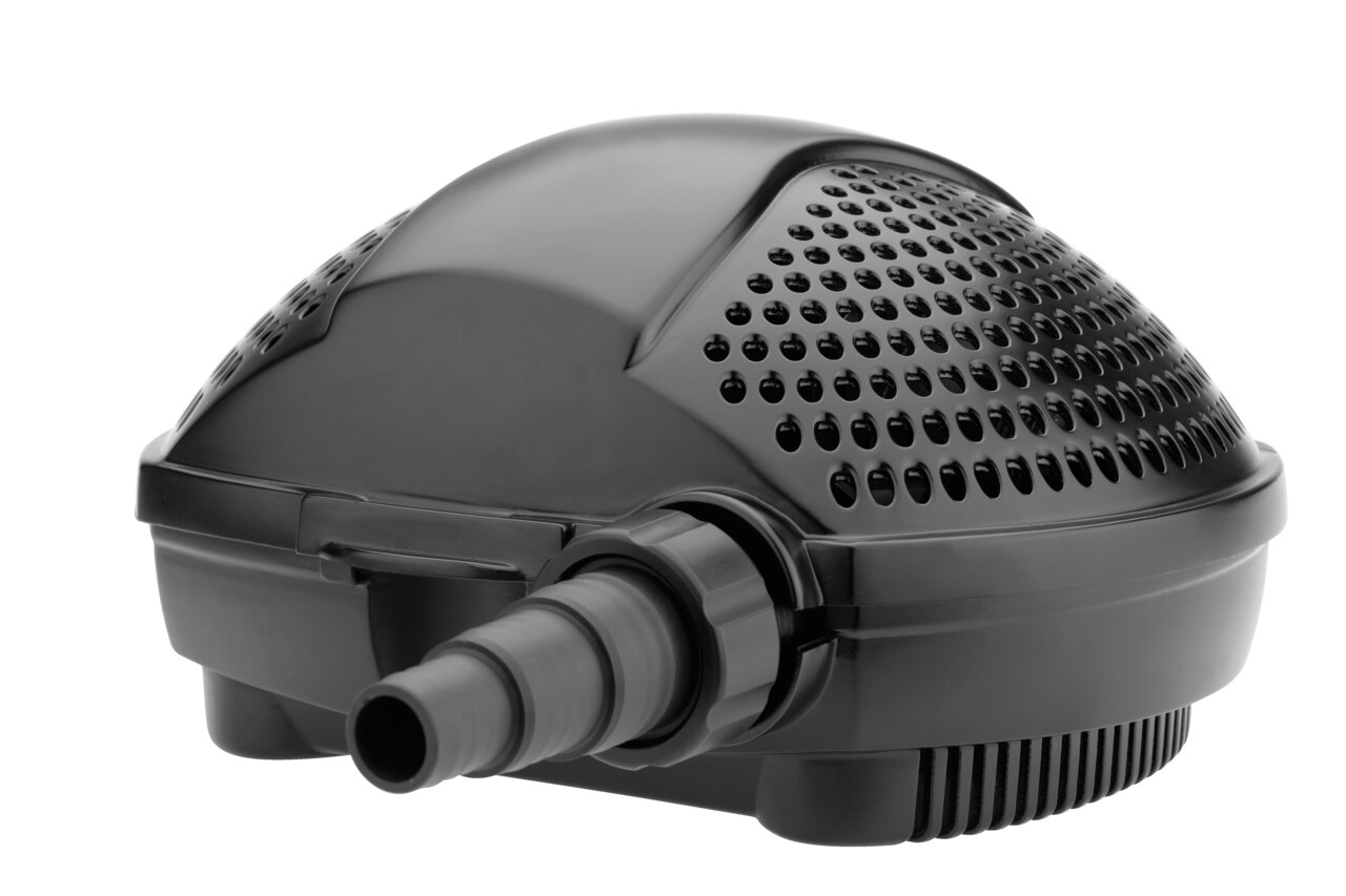 Pontec PondoMax Eco 5000, Teichpumpe, für Gartenteiche, fördert Wasser/Schmutz bis 8 mm, 5000 l/h, energieeffizient, schwarz.