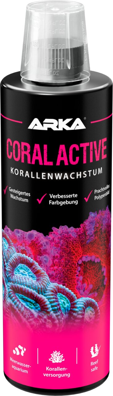 ARKA Coral Active Korallenwachstum für Meerwasseraquarien, Korallenpflege, Reef Safe, verbessert Farbgebung und Wachstum, 100 ml