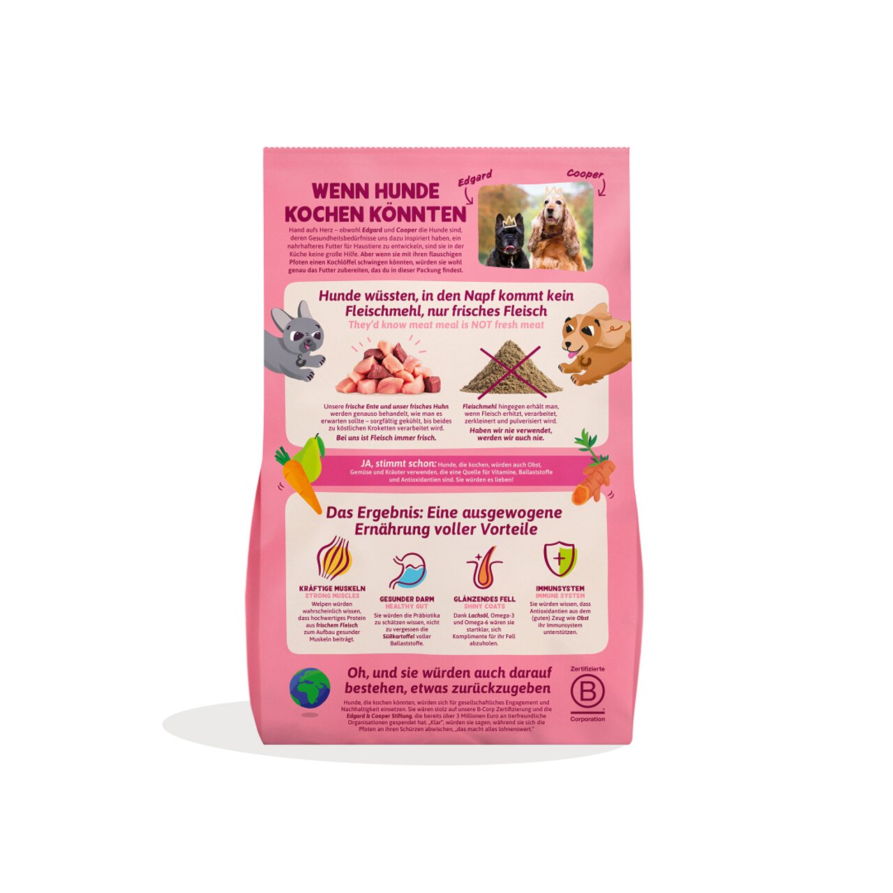 Edgard & Cooper Hundefutter, Zielgruppe: Hunde, Geschmacksrichtung: Huhn, ohne Fleischmehl, nur frisches Fleisch, 2 kg Packung.