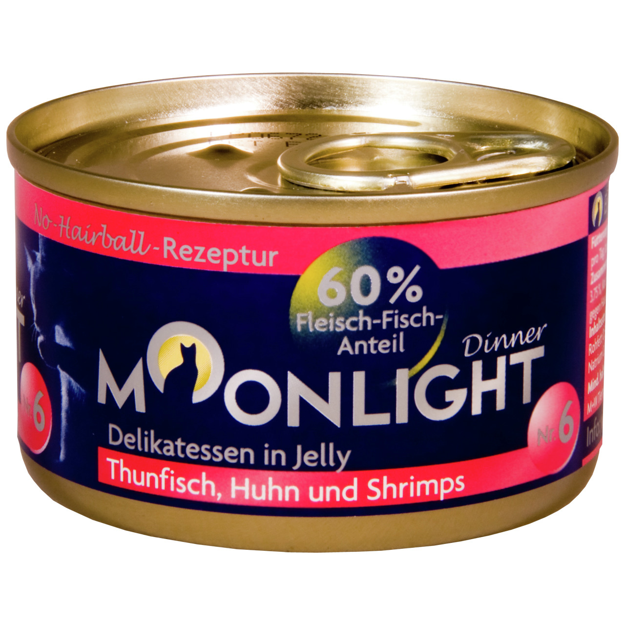 Moonlight Dinner Nr. 6 Thunfisch, Huhn und Shrimps in Jelly Katzen Nassfutter 80 g