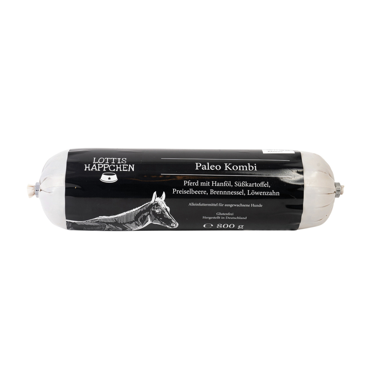 Lottis Häppchen Paleo Kombi: Alleinfutter f. erw. Hunde, Pferd, Hanföl, Süßkartoffel, Preiselbeere, 800 g, glutenfrei.