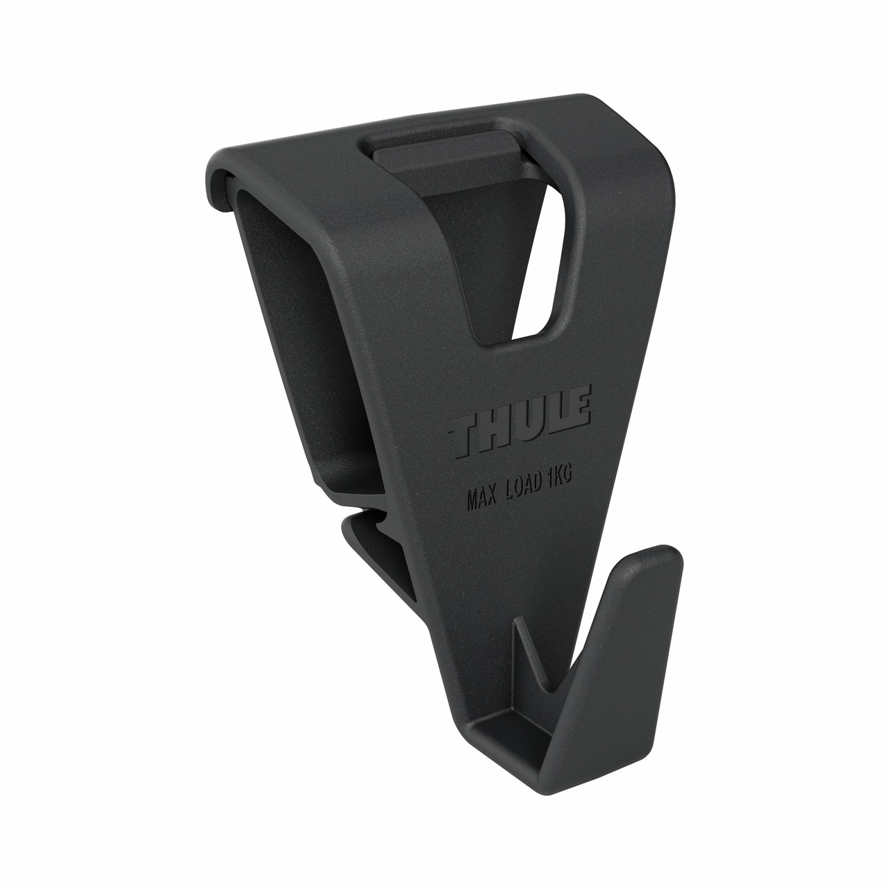 Thule Kunststoffhaken, MAX LOAD 1 KG, robust, minimalistisches Design, ideal für Fahrzeuge-Haushalt, max. Gewicht 1 kg.