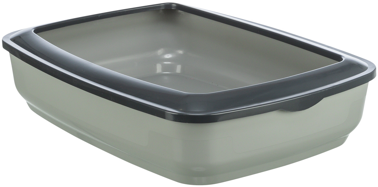Katzentoilette TRIXIE, rechteckig, offen, robust (Kunststoff), grau/schwarz, für Katzen aller Größen, hygienisch, Modell EAN 4011905403946.