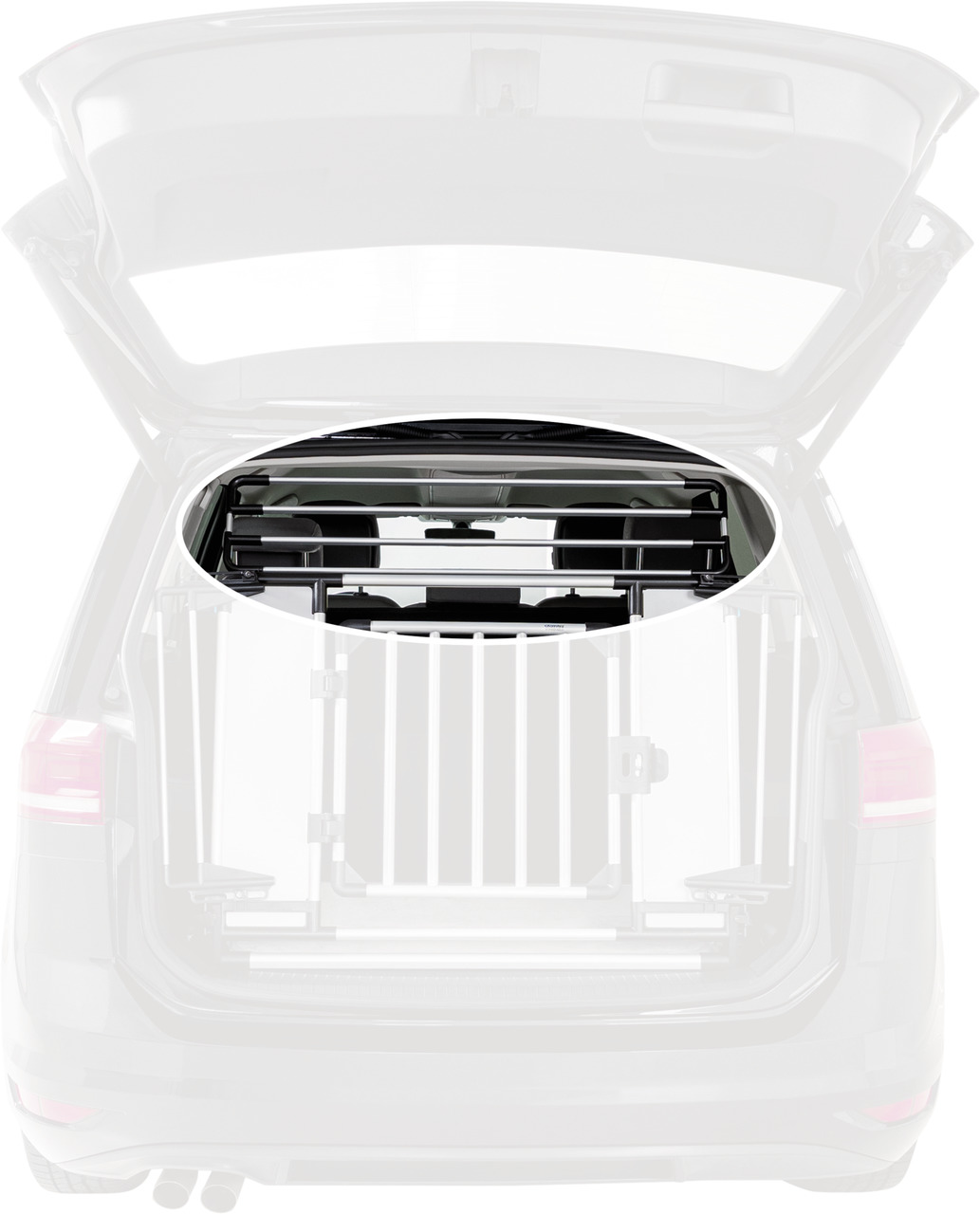 TRIXIE Auto-Schutzgitter, verstellbar, für Hunde, robustes Metall, sichere Beförderung im Auto, anpassbar, einfache Montage.