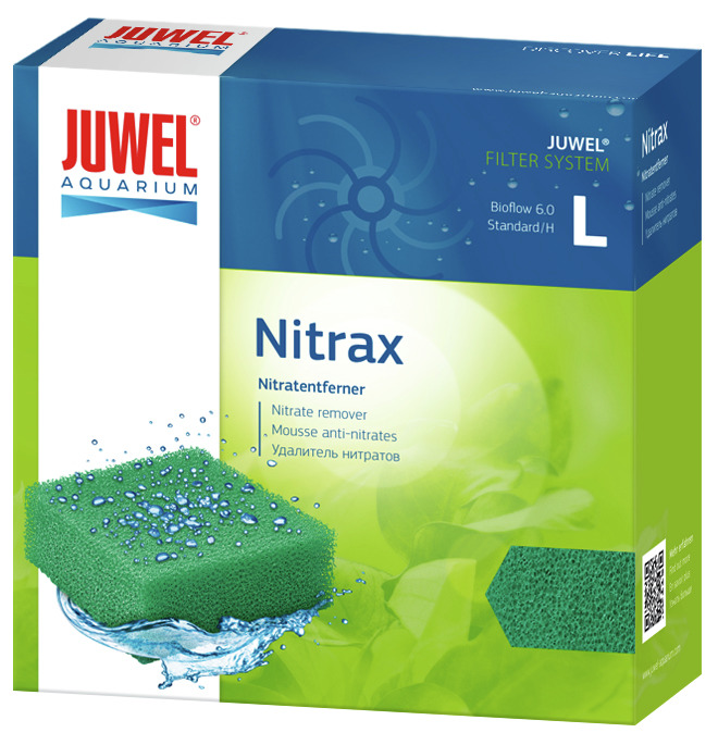JUWEL Nitrax Nitratentferner, gr. Filterschwamm für Aquarienbesitzer, reduziert Algenwuchs, Größe L, passend für Bioflow 6.0.
