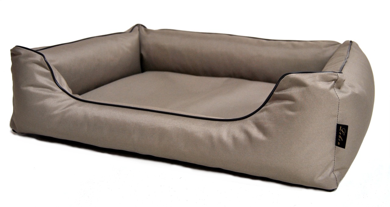 Hundebett LEBON, Beige, für Hunde aller Größen, robust gepolstert, elegantes Design, ideal für täglichen Gebrauch.