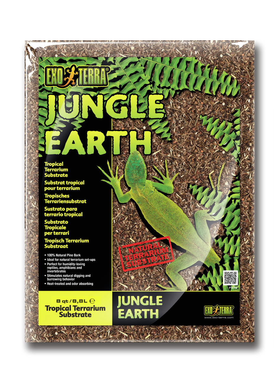 Exo Terra Jungle Earth, tropisches Terrariensubstrat, 8,8 L, für Reptilien, Amphibien & Wirbellose, 100 % Pinienrinde, geruchsabsorbierend.