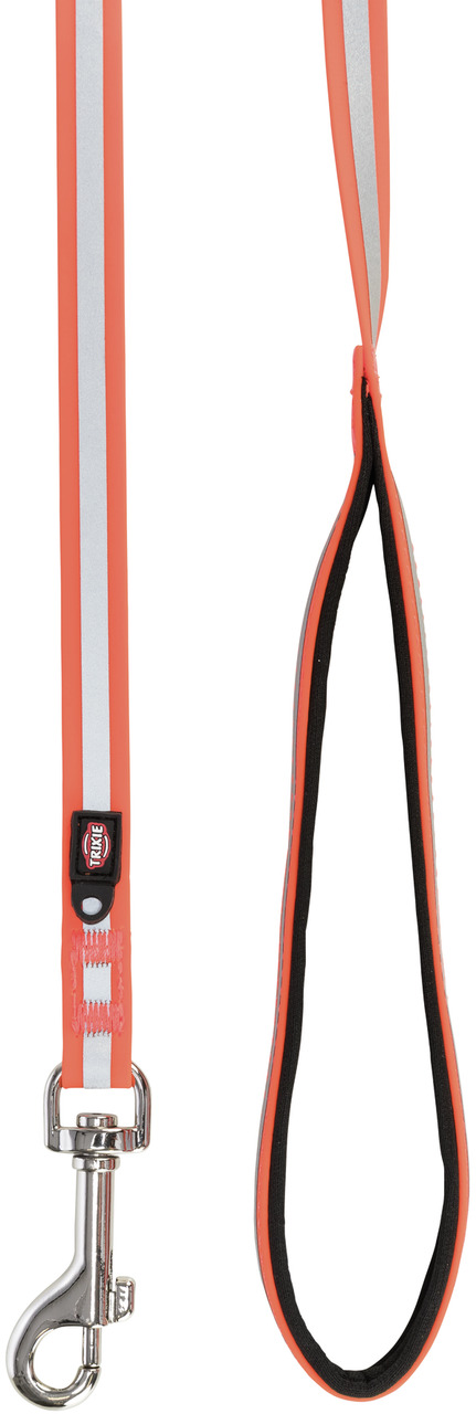 TRIXIE Hundeleine, reflektierend, für alle Hunde, Orange mit Streifen, Sichtbarkeit & Sicherheit, gepolstert, stabiler Karabiner.