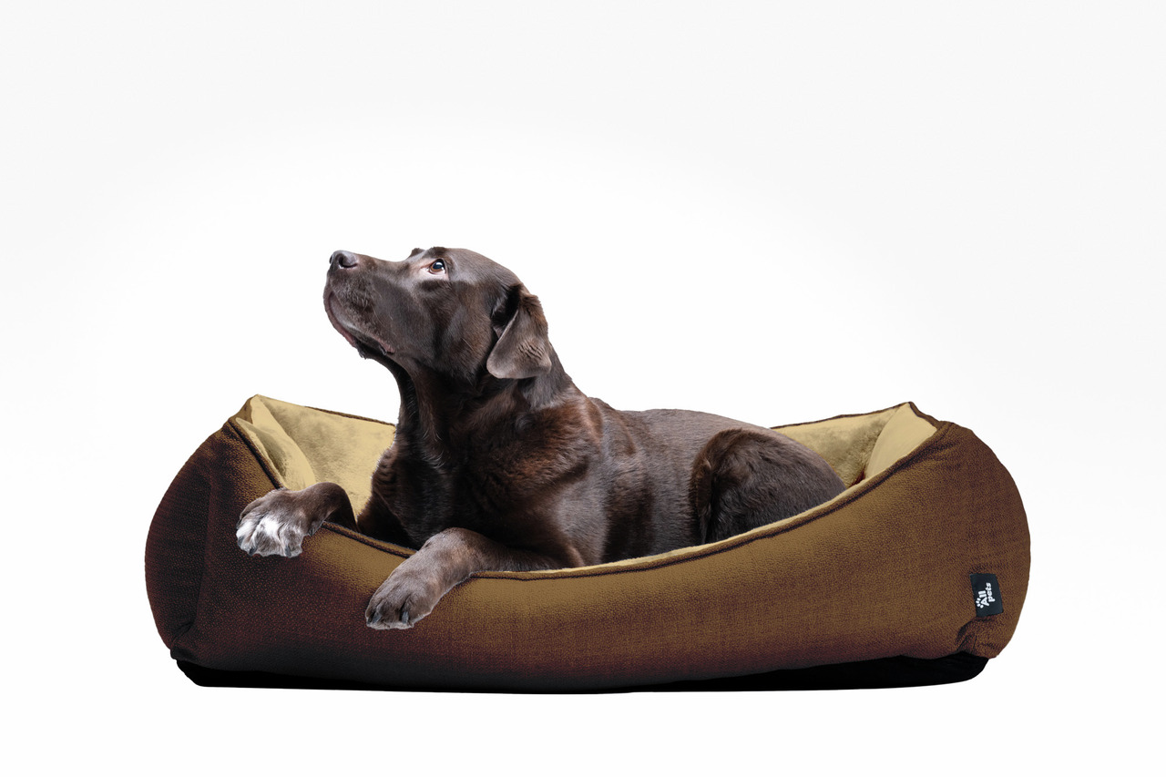 Allpets Hundebett, braun/beige, für mittelgr.-große Hunde, max. Komfort, ideal f. Haustierbesitzer mit hohem Qualitätsanspruch.