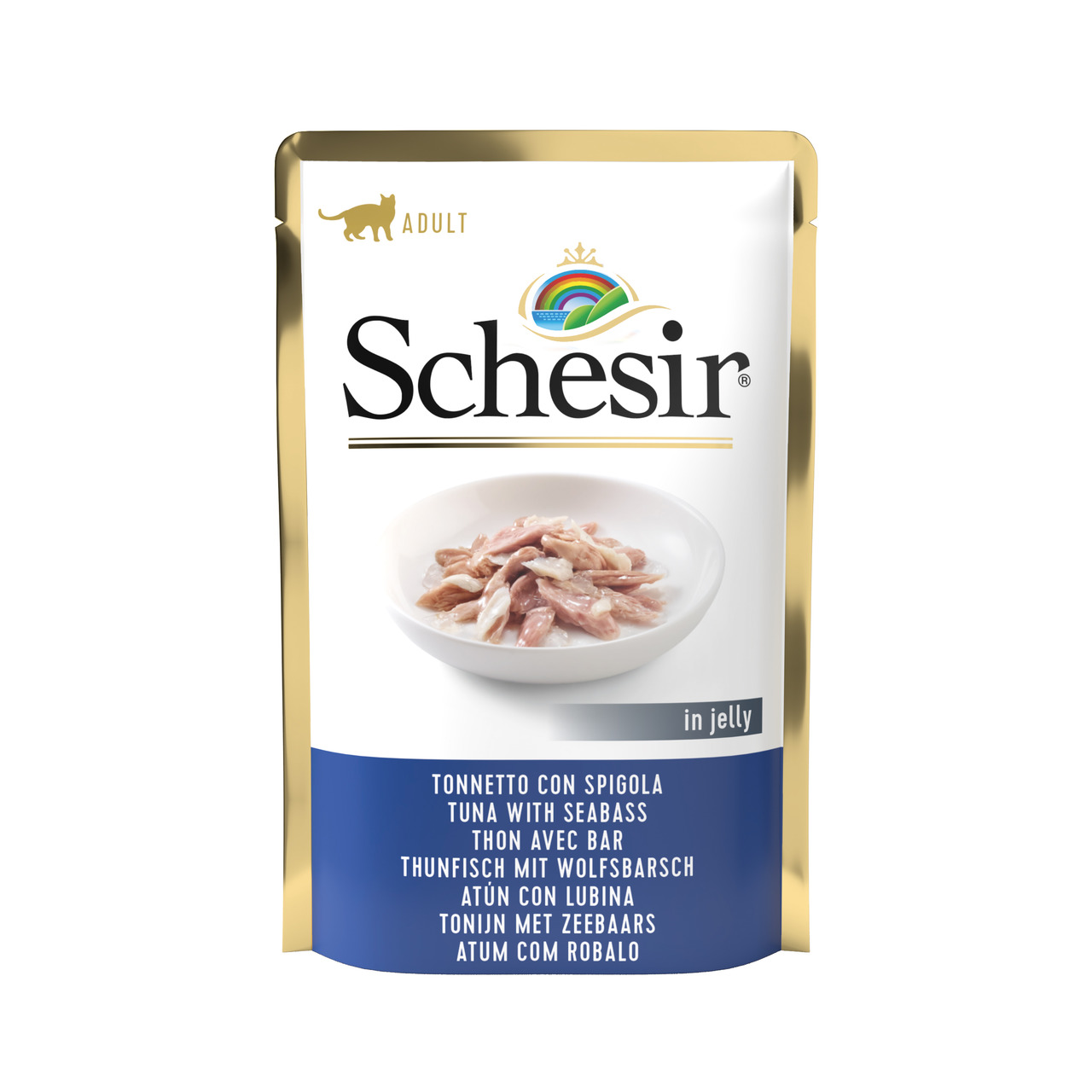 Sparpaket 20 x 85 g Schesir Adult Thunfisch mit Wolfsbarsch in Jelly Katzen Nassfutter