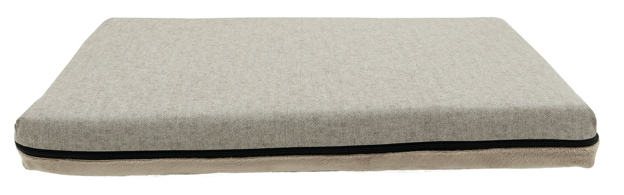 Hundebett Petlando, beige-grau, für Hunde, weiche gepolsterte Liegefl., abnehmbarer Bezug, Maße auf Bild erkennbar.