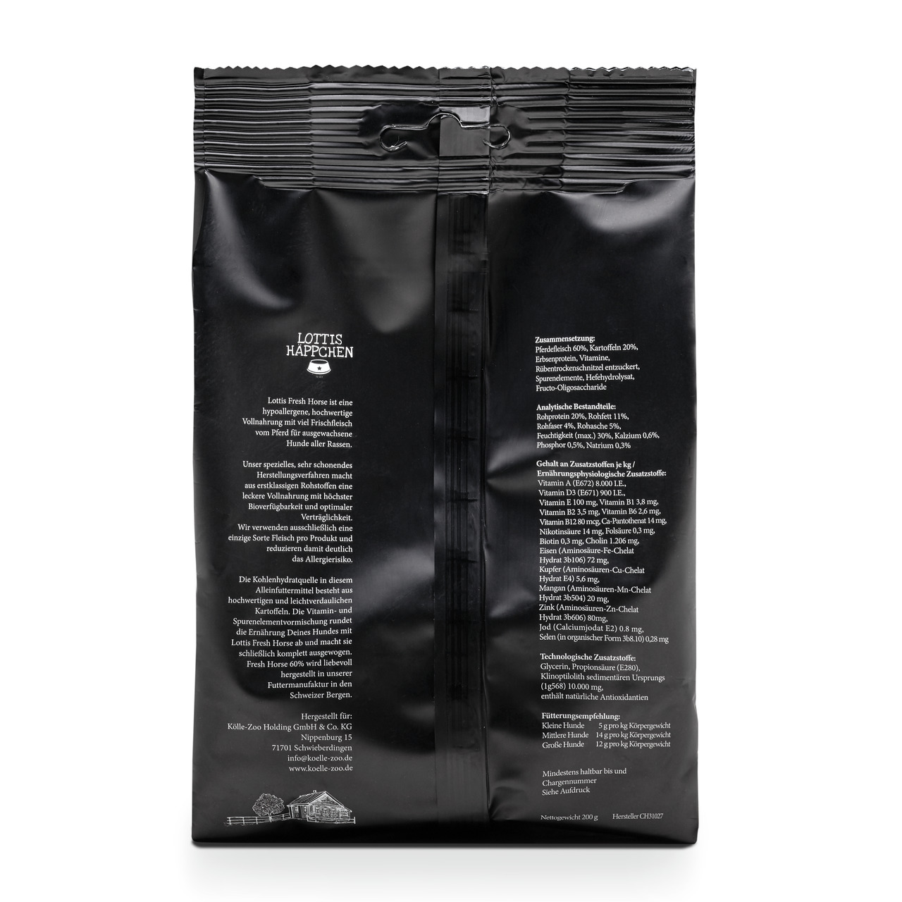 Lottis Häppchen Fresh Horse 60 % Hunde Trockenfutter 200 g