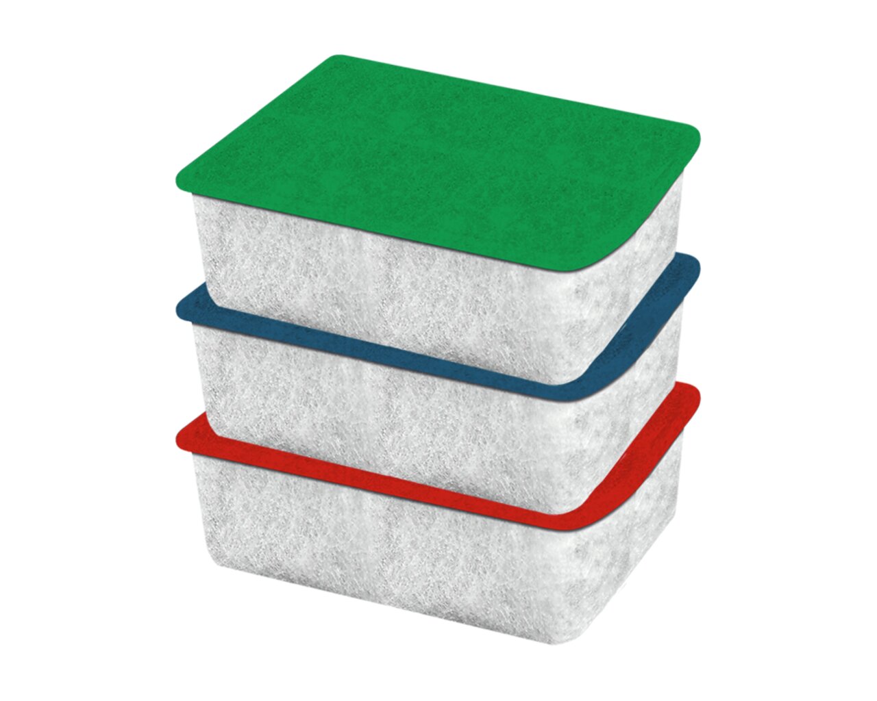 Ciano Filterkartuschen für Aquarien, Wasserreinigung, 3 Stk. (grün, blau, rot), weißes Filtermaterial, farblich gekennzeichnet.